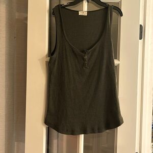 T.la for Anthropologie Army Green Tank Top